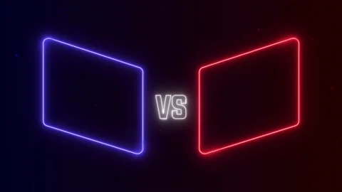 Versus battle animation in neon style. Fight backgrounds competition Video stock 231815237