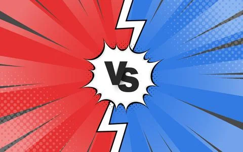 Versus battle. Colorful comic competition poster with halftone elements. Stock Illustration