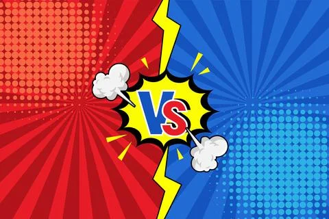 Versus Battle Comic Style Vector Illustration Cartoon Design Stock Illustration