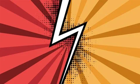 Versus battle comic template illustration red and orange sides pop art design イラスト素材