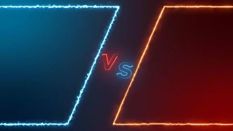 Versus Battle Comparison Scene with Neon Frames Stock Footage 317324720