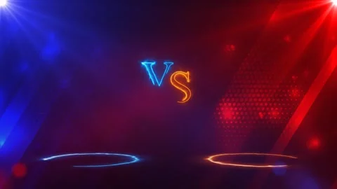Versus battle with glowing lights effect green screen background Video stock 304749382
