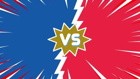 Versus Battle Screen Animation Blue and Red Background with Speed Lines Stock Footage 311108442