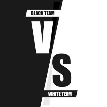 Versus battle screen template background black team versus white team Stock Illustration