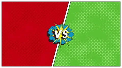 Versus battle template with two panels decorated in retro comic style background Stock Footage 146339597