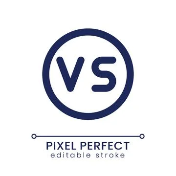 Versus button pixel perfect linear ui icon 스톡 일러스트