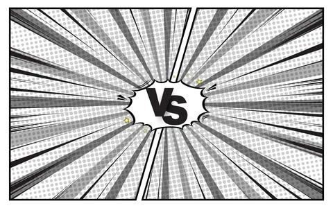 Versus comic background. Comics book clash frames on halftone stripes backg.. Stock Illustration