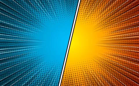 Versus on comic background for duel. Halftone comic design. Vector illustra.. Stock Illustration