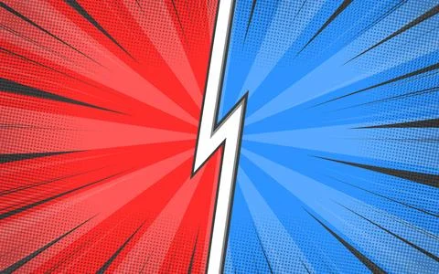 Versus comic book background. pop art battle background with lightings. Fig.. Stockillustratie