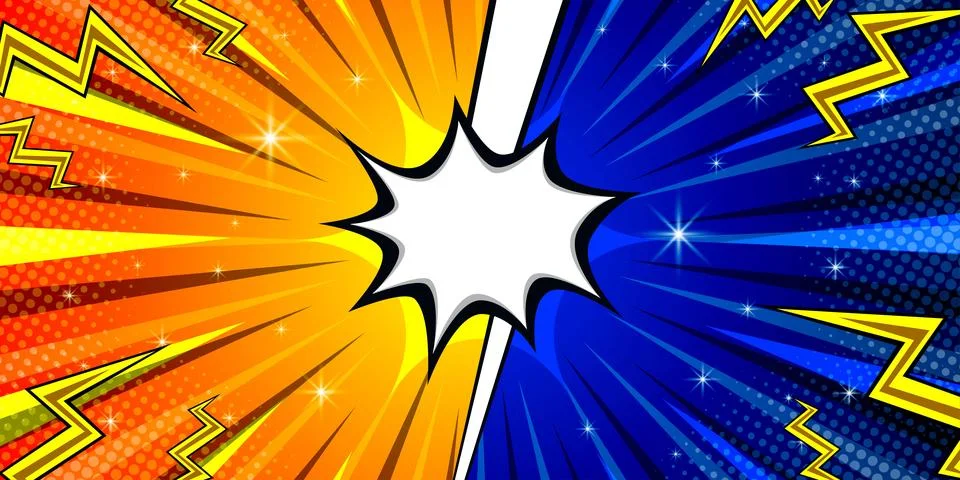 Versus comic book clash frame with text speech bubble. Stock Illustration