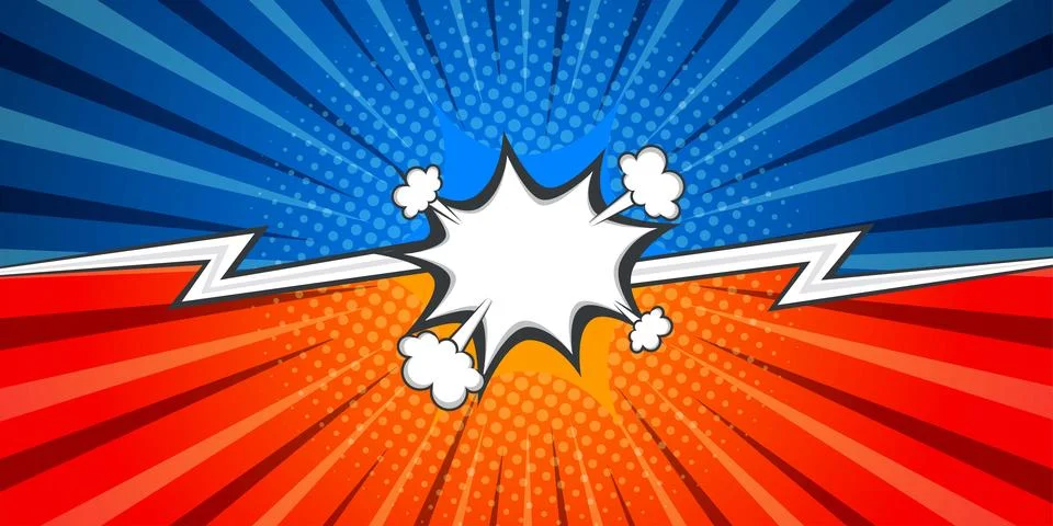 Versus comic book clash frame with text speech bubble. 스톡 일러스트