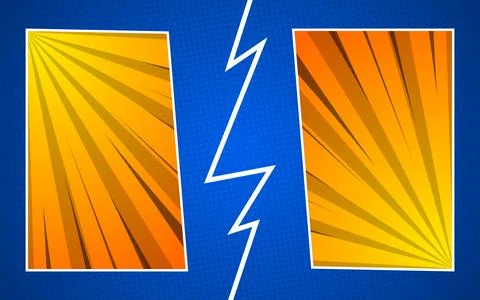 Versus comic book frame. Vs comic book clash frame on halftone line backgroun Stock Illustration