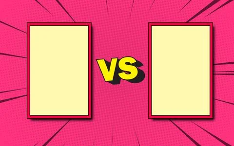 Versus comic book frame. Vs comic book clash frame on halftone line backgroun Stock Illustration