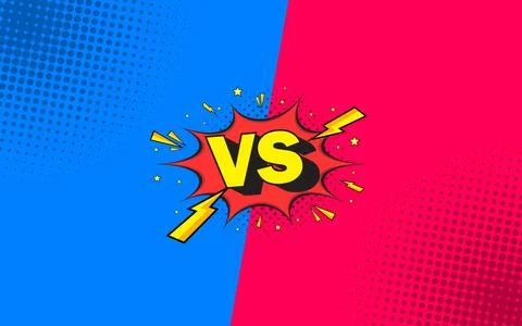 Versus comic frame for dynamic cartoon combat scenes. Suitable for comic bo.. Stock Illustration