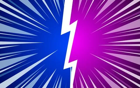 Versus comic style backgrounds with lightning and halftone effects. Stock Illustration