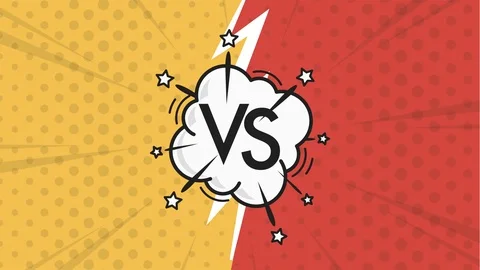 Versus comic style video background, VS letters Stock Footage 124906921