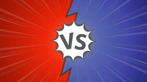 Versus comic style video background, VS letters. Concept of battle, fight, .. Stock Footage 334636672