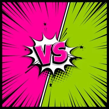 Versus comic text speech bubble Illustrazione stock