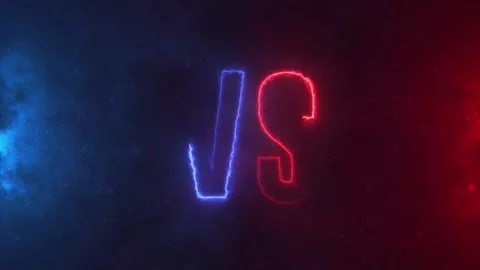 Versus competition with two sides neon glowing with smoke effect animation. Video stock 250328325