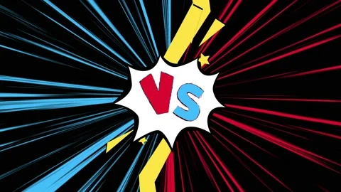 Versus concept, bold toon style Stock Footage 153254204