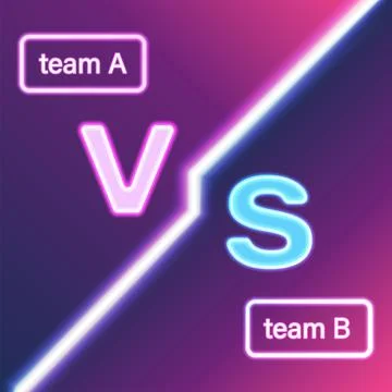 Versus design template for battle for team A vs team B, abstract neon gradient Stock Illustration