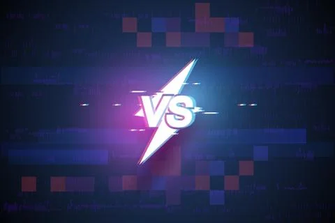 Versus digital background with glitch effect Stock Illustration