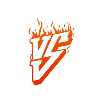 Versus with fire frames and vs letters. Flaming VS for duel and confrontation 스톡 일러스트