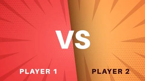 Versus game design. Red orange paper illustration Stock Illustration