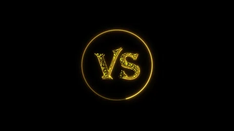 Versus golden text animation particles shiny gold Stock Footage 296821562