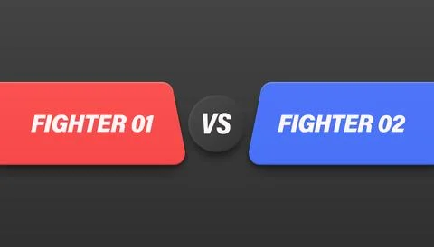 Versus Horizontal Black Banner, Vector Illustration. Red vs Blue Fighter Co.. Stock Illustration