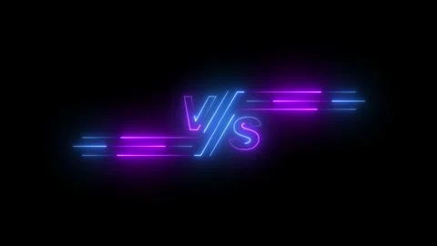 Versus icon animation glowing neon color match sport sign symbol on a black.. Stock Footage 331947675