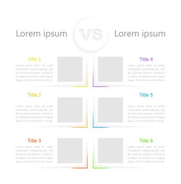 Versus infographic chart design template Stock Illustration