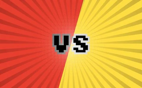 Versus letters fight background. Comic book versus template background. Stock Illustration