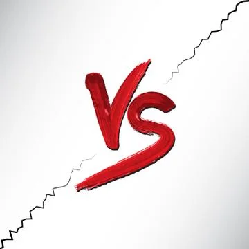 Versus letters logo. Red V and S flat style symbol Illustration