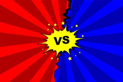 Versus letters with speech bubble in comic pop art style Stock Illustration