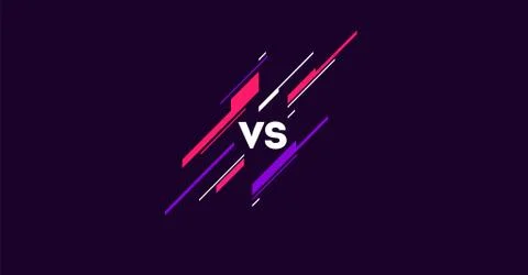 Versus logo in dark background with simple elements. Flat design. vs letters for 스톡 일러스트