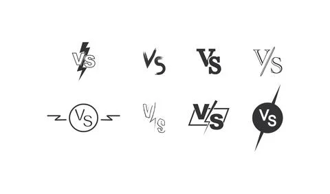 Versus logo icon set. Battle illustration symbol. Sign vs vector desing. Stock Illustration