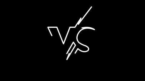 Versus logo with sharp diagonal lines on white background Stock Footage 323840897