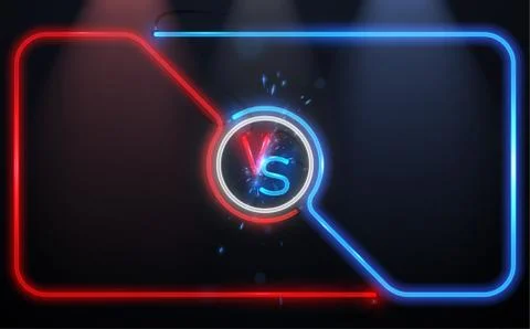 Versus neon frame with spark effect Stock Illustration