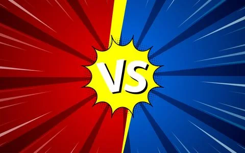 Versus pop art background template for cartoon comic book page or poster. B.. 스톡 일러스트