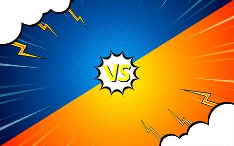 Versus pop art background template for cartoon comic book page or poster. B.. Stock Illustration