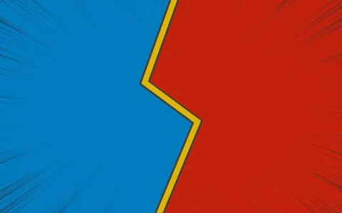 Versus pop art background template for cartoon comic book pages or posters... Stock Illustration