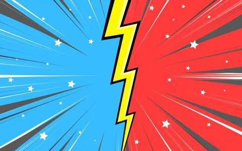Versus pop art background template for cartoon comic book pages or posters... Stock Illustration