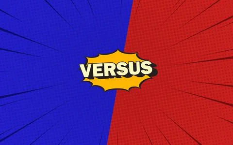 Versus pop art background template for cartoon comic book pages or posters... Stock Illustration