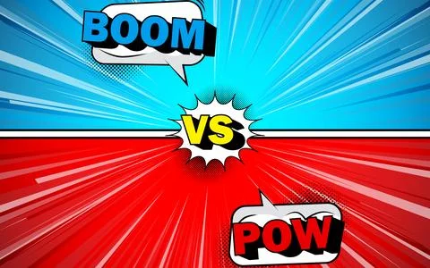 Versus pop art background templates for comic book pages. Illustrazione stock