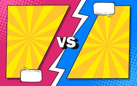 Versus pop art background templates for comic book pages. Stock Illustration