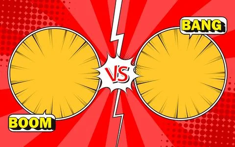 Versus pop art background templates for comic book pages. Stock Illustration
