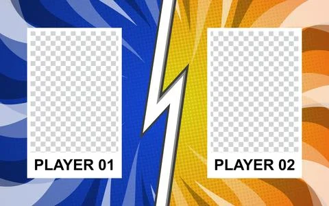 Versus pop art background templates for comic book pages. Stock Illustration