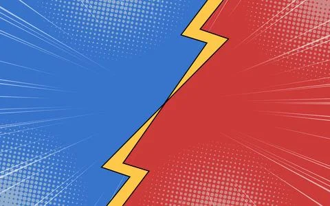Versus pop art background templates for comic book pages. Stock Illustration