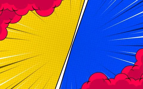 Versus pop art background templates for comic book pages. Stock Illustration